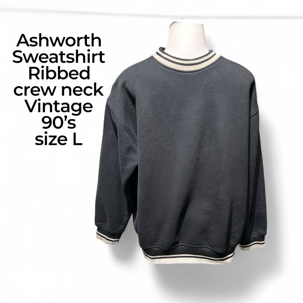 Ashworth sweatshirt Men's Vintage Ribbed Crewneck - Dark Blue size L
